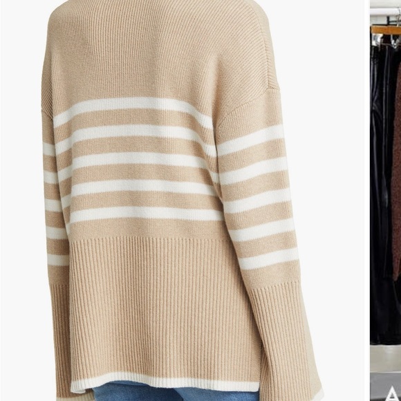 Rails Tessa Stripe wool and cotton quarter-zip pullover - Picture 2 of 13